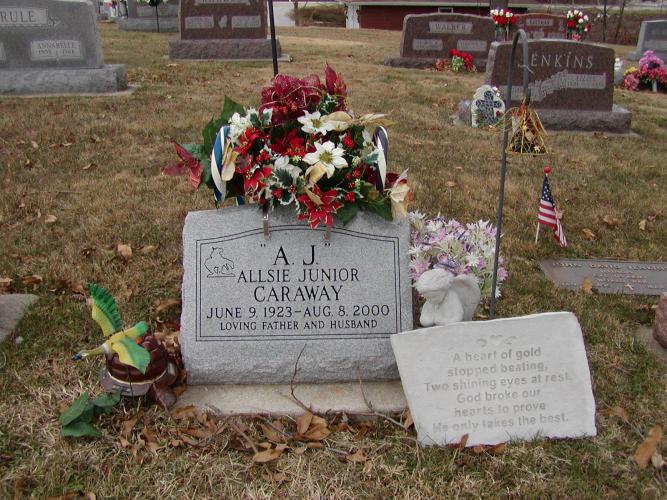 AJ's headstone.